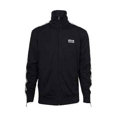 Golden Goose Black Zip-Up Stand Collar Long Sleeve Sweatshirt DE20005895