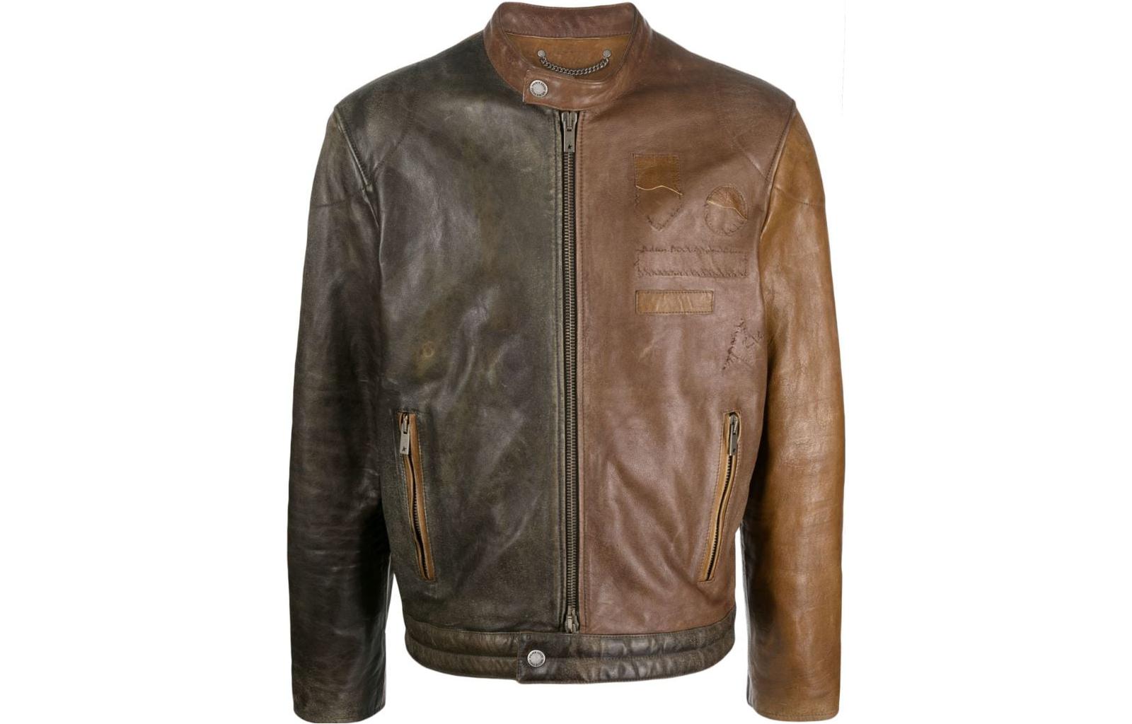 Golden Goose Colorblock Zip Pocket Long Sleeve Jacket Camel Brown GMP01453P00119555507