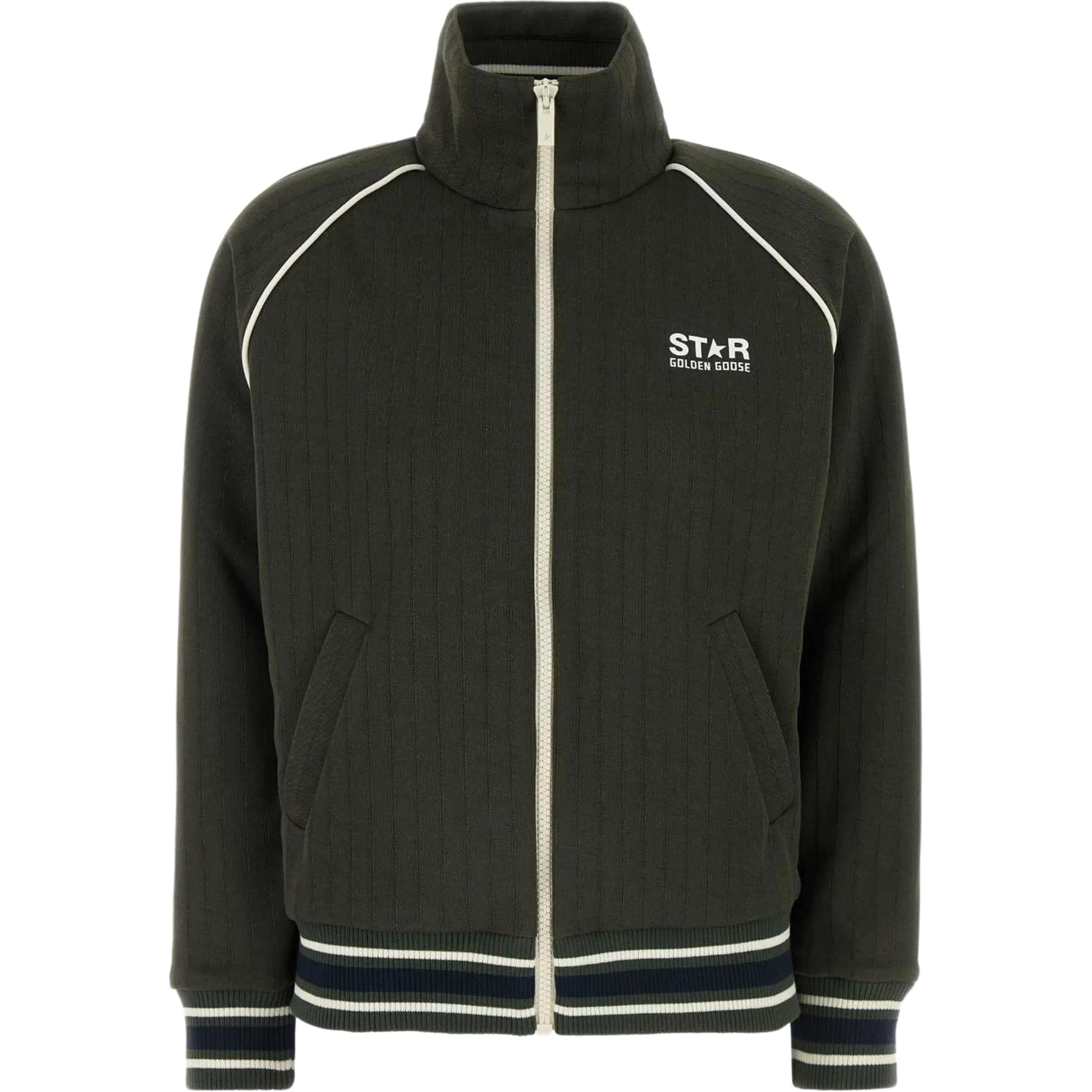 Golden Goose Contrast Logo Zip-Up Jacket Men’s Military Green GMP02019P00165335899