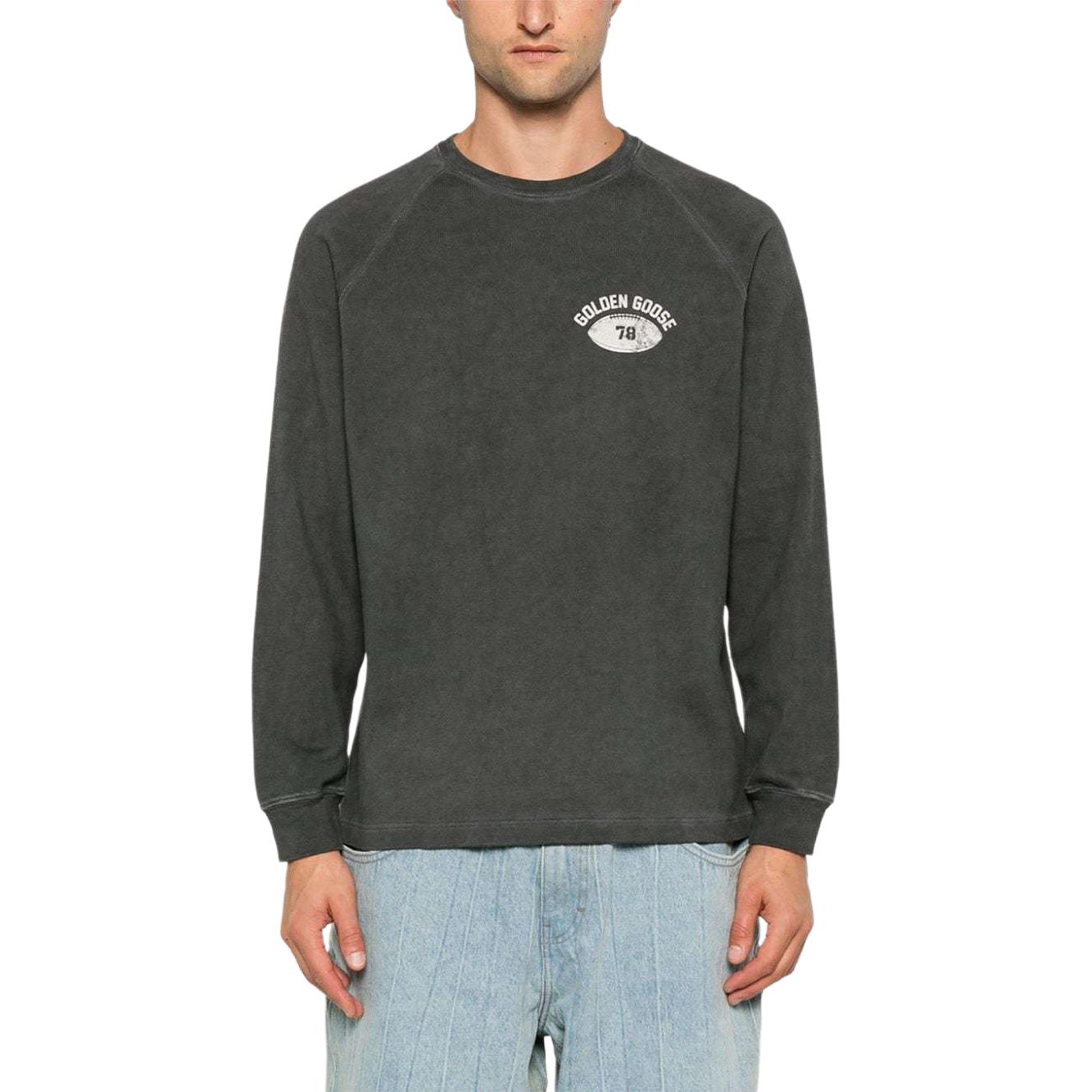 Purchase 金鹅灰色对比印花Logo圆领卫衣 GMP02015-P001646-60445