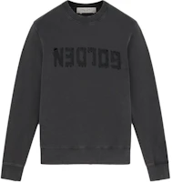 Golden Goose Crewneck Pullover Sweatshirt Dark Grey with Chest Lettering GMP01223P00064260318 Golden Goose Crewneck Pullover Sweatshirt Dark Grey with Chest Lettering GMP01223P00064260318