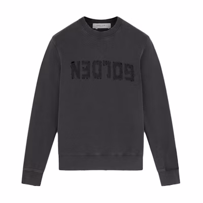 Golden Goose Crewneck Pullover Sweatshirt Dark Grey with Chest Lettering GMP01223P00064260318