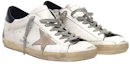 Shop Golden Goose Deluxe Skate Sneaker 'Beige Black Distressed' GCOMS590.A7