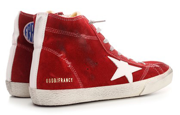 Shop Golden Goose Francy 'Red Leather High-Top' GMF00113.F002795.40413
