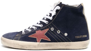 Golden Goose Francy High Top 'Navy Distressed Star Patch' GMF001130.F004748.50787 Golden Goose Francy High Top 'Navy Distressed Star Patch' GMF001130.F004748.50787
