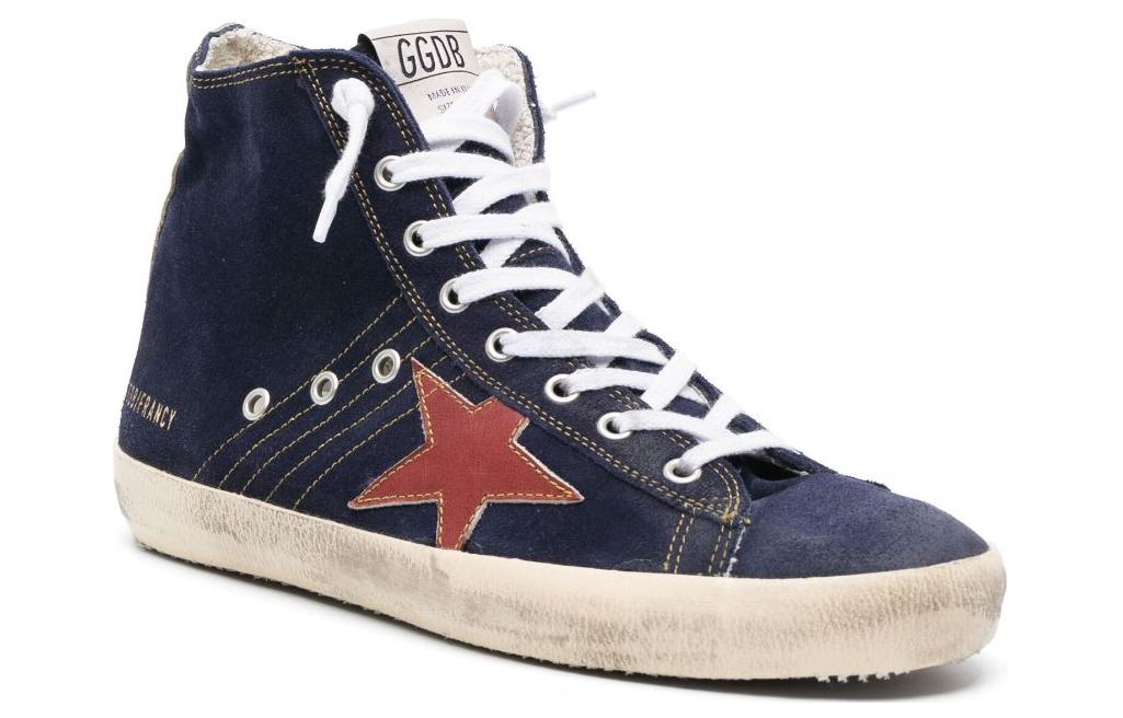 Order Golden Goose Francy高帮鞋 '海军蓝破旧星星贴' GMF001130.F004748.50787