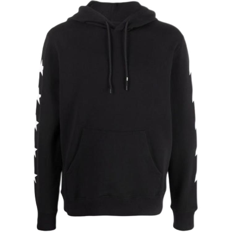 Golden Goose FW21 Black Star Print Hoodie for Men GMP00939P00053480203