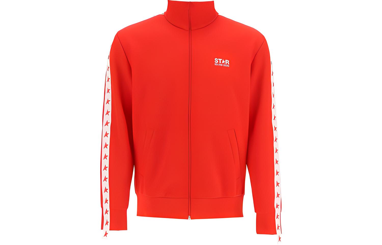 Golden Goose FW21 Red Track Stripe High-Collar Jacket GMP00875P00052040380