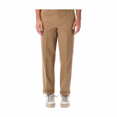Golden Goose FW22 Brown Straight-Leg Casual Pants with Hidden Zipper. GMP01190P00078615369