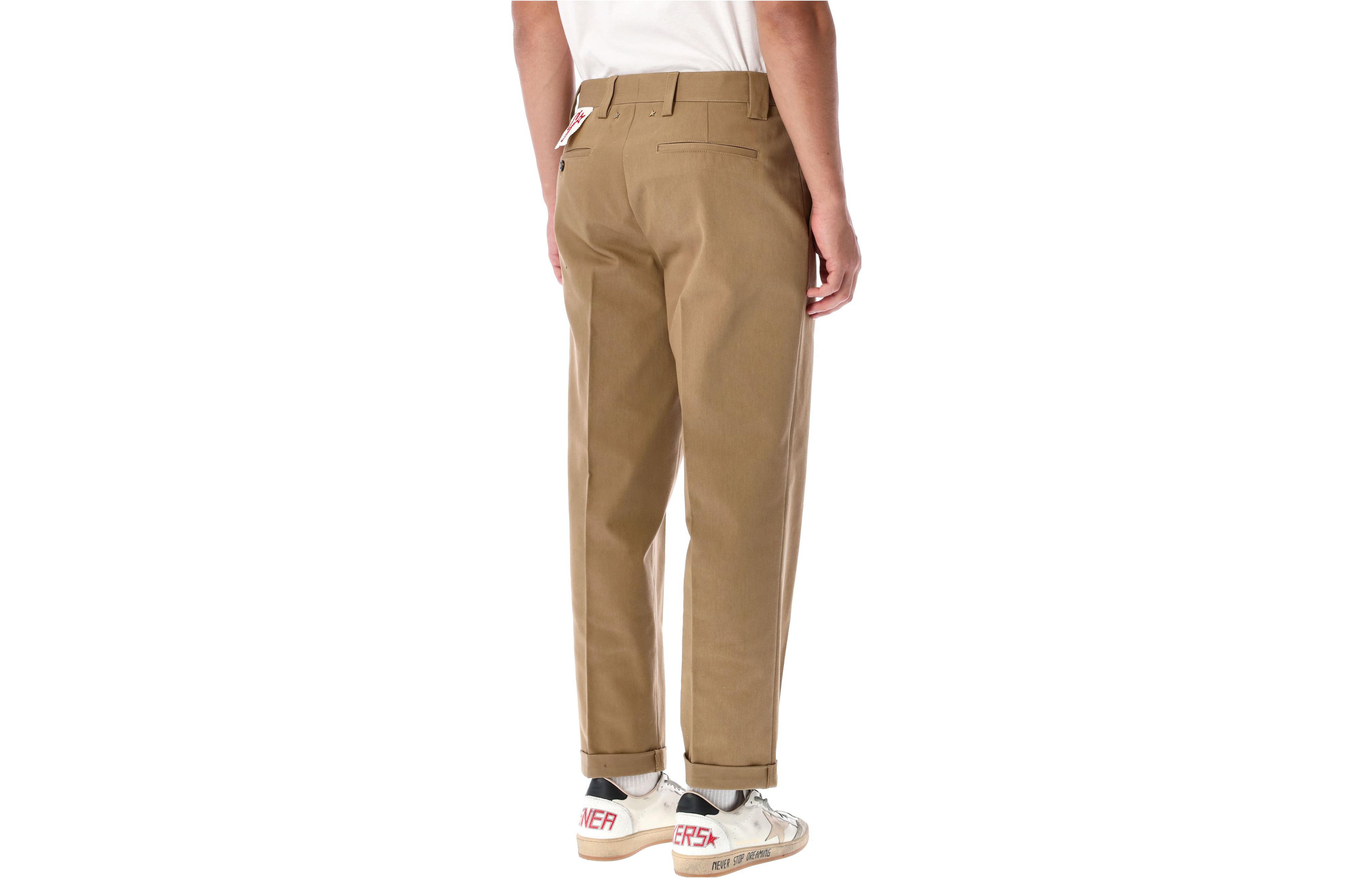 Lookbook Golden Goose FW22  Brown Straight-Leg Casual Pants with Hidden Zipper. GMP01190P00078615369