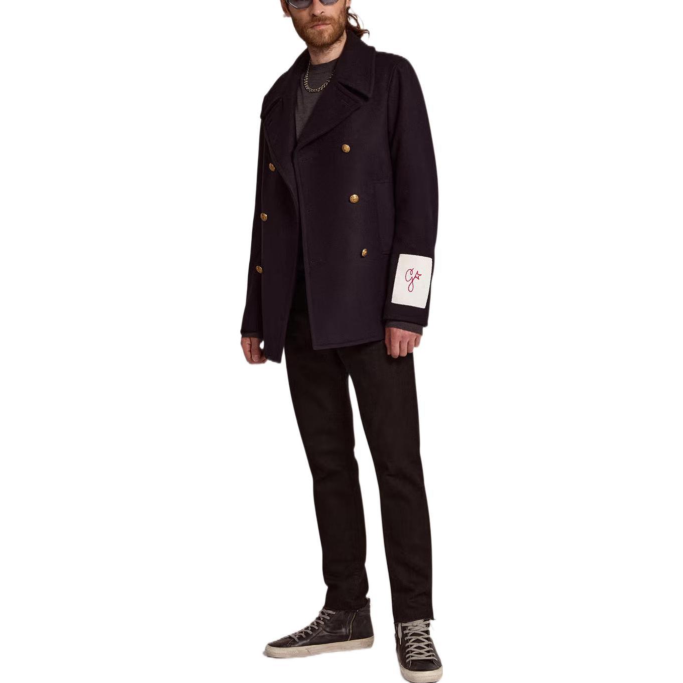 Shop Golden Goose FW22 Jeans Pinggang Tinggi Hitam Potongan Lurus. GMP00290P00062290100