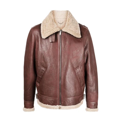 Golden Goose FW22 Brown Distressed Long Sleeve Zip Jacket for Men GMP00306P00031140429
