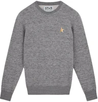 Golden Goose FW22 Graphic Print Ribbed Crewneck Pullover Sweatshirt Light Gray Men GMP01223P00052260311 Golden Goose FW22 Graphic Print Ribbed Crewneck Pullover Sweatshirt Light Gray Men GMP01223P00052260311