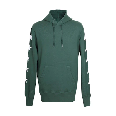 Golden Goose FW22 Green Star Print Pullover Long Sleeve Sweatshirt Mens GMP01224P00087135825
