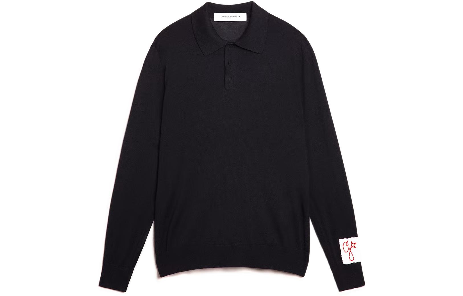 Golden Goose FW22 Navy Blue Knit Pullover Polo Sweater Men. GMP01353P00104150501