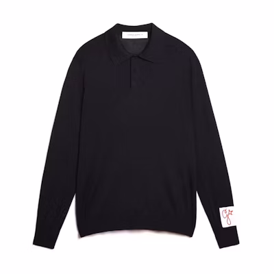 Golden Goose FW22 Navy Blue Knit Pullover Polo Sweater Men. GMP01353P00104150501