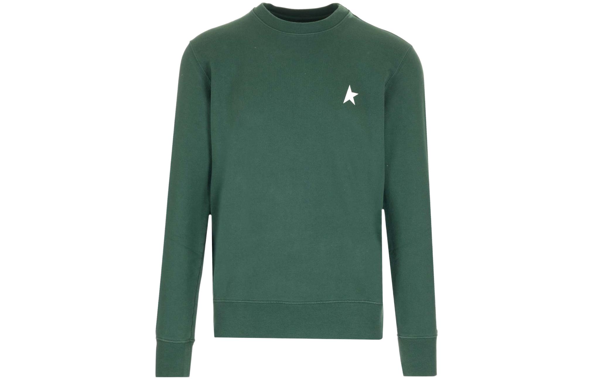 Golden Goose FW22 Printed Star Casual Long Sleeve Sweatshirt Green () GMP01223P00086935825