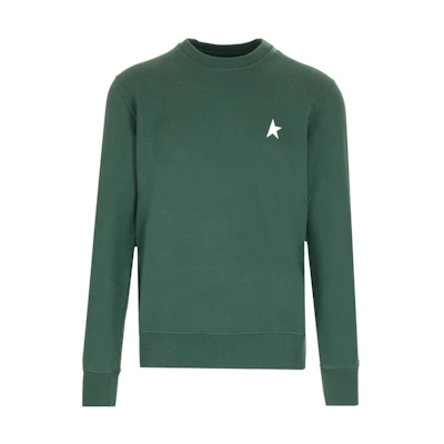 Golden Goose FW22 Printed Star Casual Long Sleeve Sweatshirt Green () GMP01223P00086935825