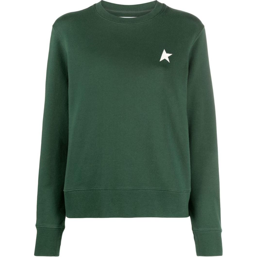 Golden Goose FW22 Solid Logo Printed Crewneck Sweatshirt Green () GWP01223P00086935825
