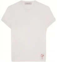 Golden Goose FW22 White Crewneck T-Shirt with Solid Logo Patch GMP01220P00063810363 Golden Goose FW22 White Crewneck T-Shirt with Solid Logo Patch GMP01220P00063810363