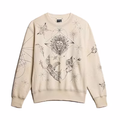 Golden Goose FW23 Artist Series Graphic Beige Unisex Crewneck Sweater GUP01867P00155482432