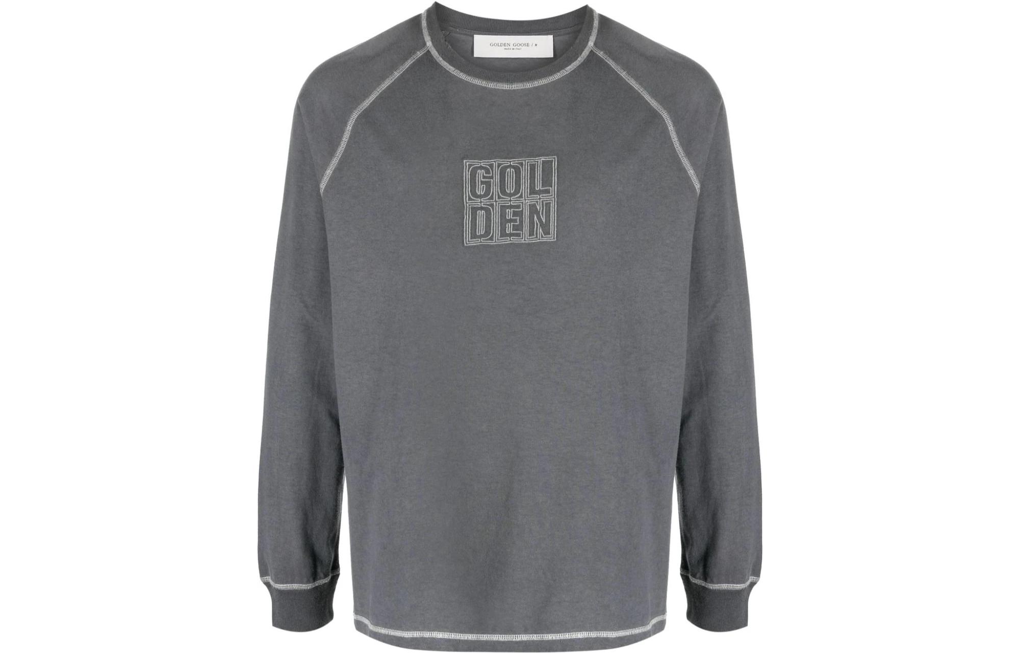 Golden Goose FW23 Distressed Logo Crewneck Sweatshirt Men’s Grey GMP01461P00120860445
