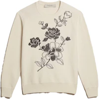 Golden Goose FW23 Embroidered Floral Cotton Crewneck Sweatshirt Off-White GMP01223P00122911639 Golden Goose FW23 Embroidered Floral Cotton Crewneck Sweatshirt Off-White GMP01223P00122911639