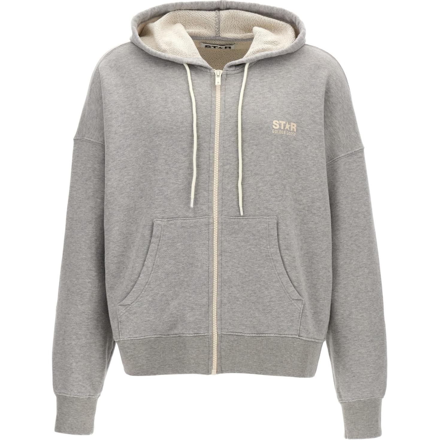 Golden Goose FW24 Gray Solid Color Oversized Zip Hoodie Jacket GUP01892P00165260513