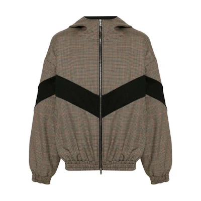 Golden Goose FW24 Houndstooth Hooded Windbreaker Jacket Men’s Taupe GMP01828P00116582699