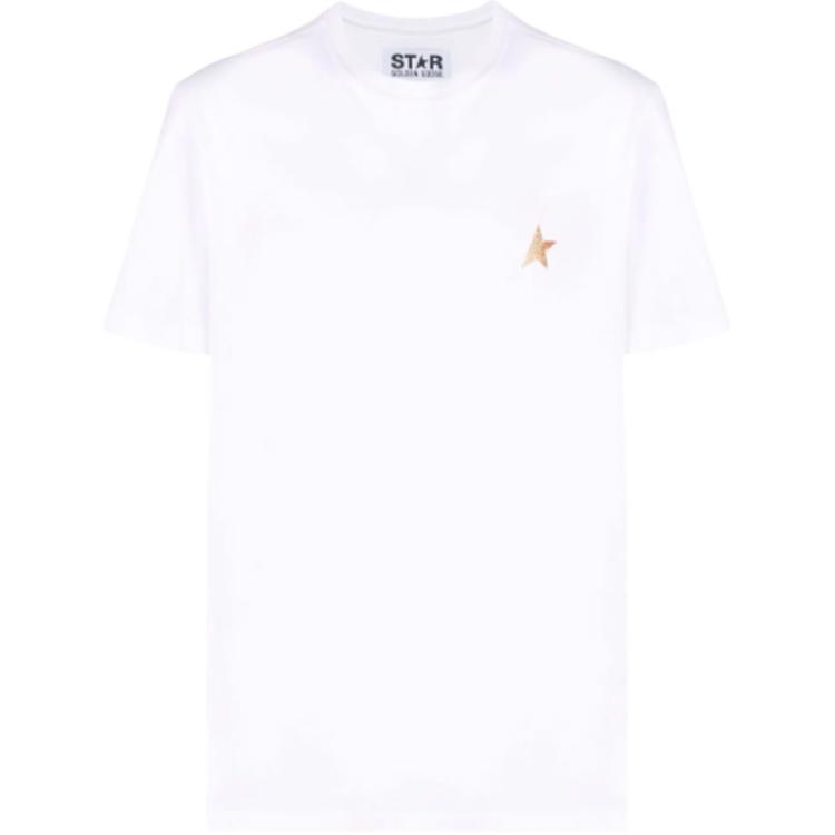 Golden Goose Graphic Print Loose Fit Crewneck T-Shirt White GMP00880P00059410272