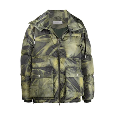 Golden Goose Green Camo Print Hooded Long-Sleeve Puffer Jacket. GMP01016P00057735479