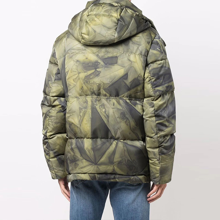 Details for ゴールデングース グリーンカモプリント フード付きロングスリーブ ダウンジャケット GMP01016P00057735479