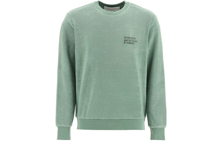 Golden Goose Green Long-Sleeve Sweatshirt with Letter Print GMP01015P000585