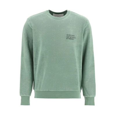 Golden Goose Green Long-Sleeve Sweatshirt with Letter Print GMP01015P000585