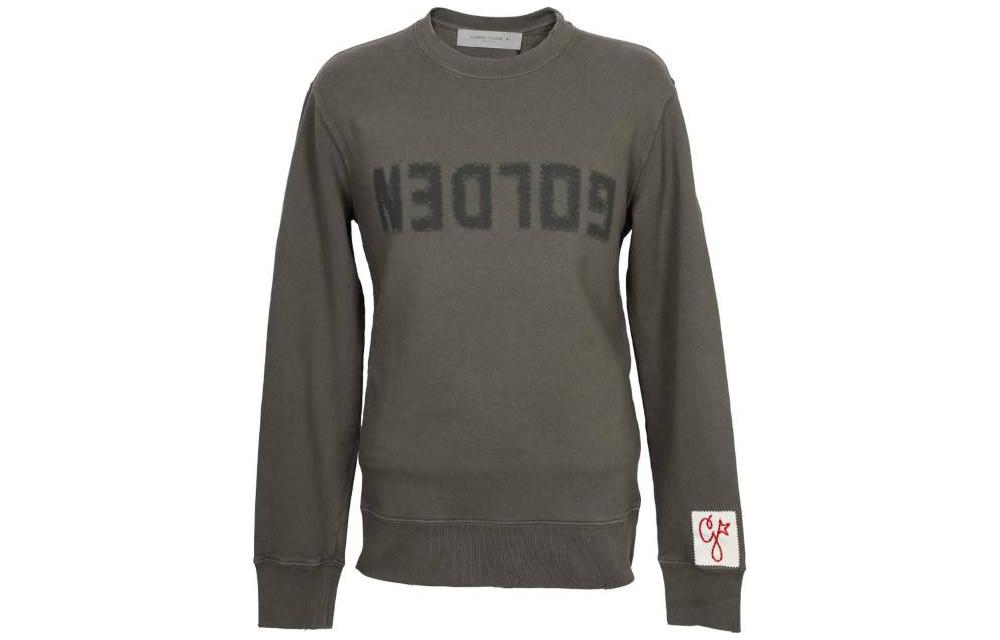 Golden Goose Grey Crewneck Sweatshirt with Letter Print DE20007365