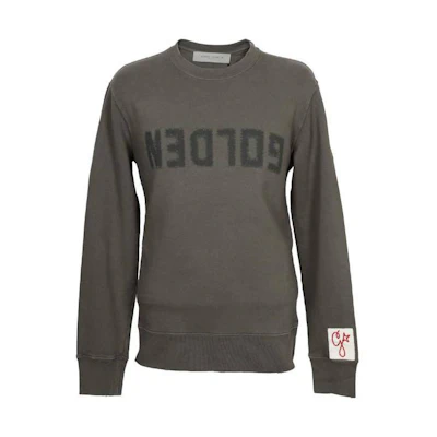 Golden Goose Grey Crewneck Sweatshirt with Letter Print DE20007365
