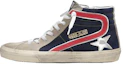 Buy Golden Goose 皮革 系帶 高筒 時尚板鞋 男款 灰藍紅