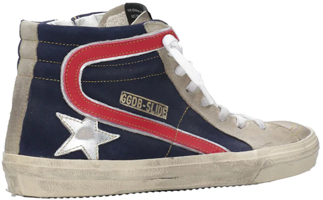 Golden Goose 皮革 系帶 高筒 時尚板鞋 男款 灰藍紅 Order Golden Goose 皮革 系帶 高筒 時尚板鞋 男款 灰藍紅