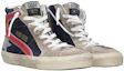 Lookbook Golden Goose 皮革 系帶 高筒 時尚板鞋 男款 灰藍紅