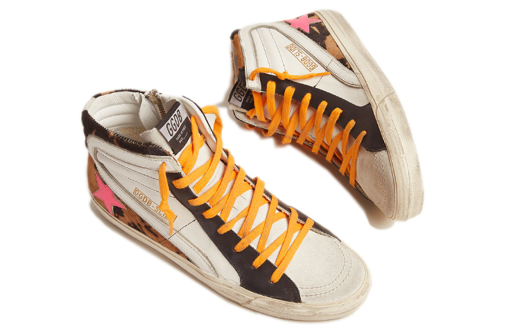 Golden Goose High-Top Sneakers 'White Brown' 圖 3