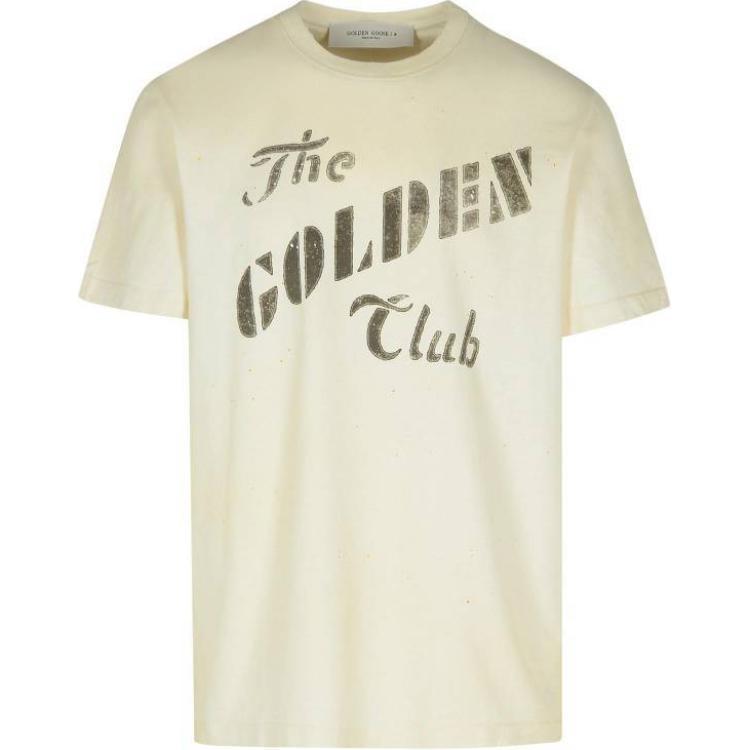 Golden Goose Ivory  Crewneck T-Shirt with Letter Print. GMP01220P00164211421