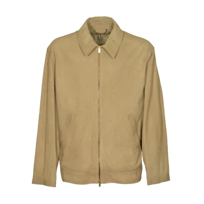 Golden Goose Khaki Solid Color Zip-Up Collar Jacket GMP01780P00142955578