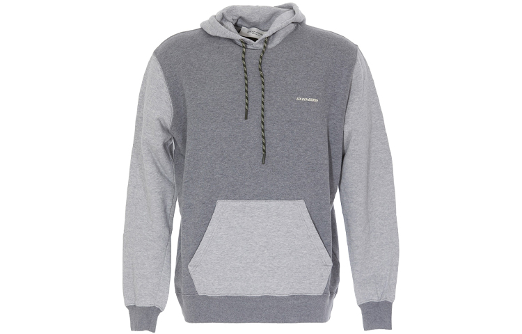 Golden Goose Letter Print Colorblock Hoodie Men’s - Dark Grey G36MP531PAT