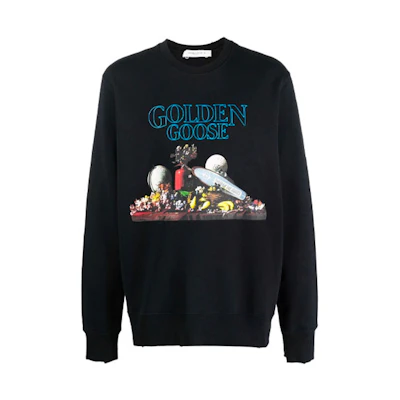 Golden Goose Logo Graphic Pullover Hoodie Black GMP01029P00059090197