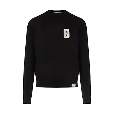 Golden Goose Logo Patch Pullover Sweatshirt Black GMP00798P00020690100