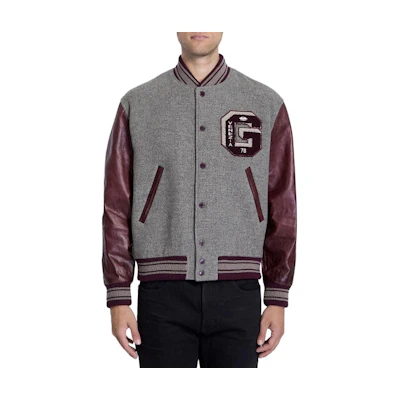 Golden Goose Logo Patch Snap Baseball Jacket Men’s Grey GMP00834P00167560543