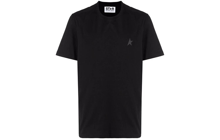 Golden Goose Logo Print Black Crewneck T-Shirt. GMP00880P00059390100