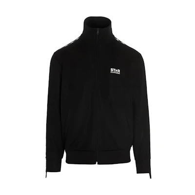 Golden Goose Logo Print Zip-Up Jacket Men’s Black GMP00875P00052080203