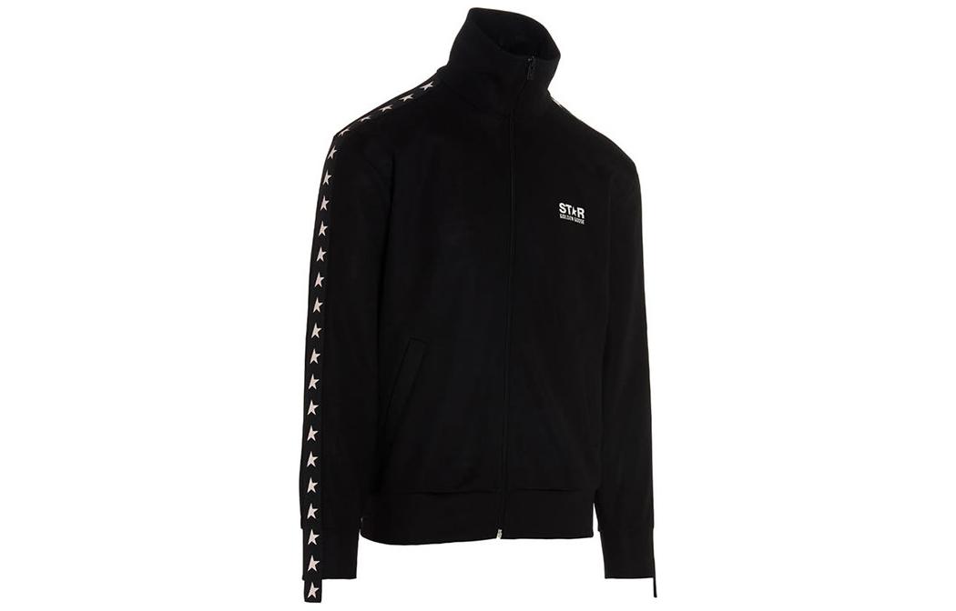 Shop 골든구스 로고 프린트 집업 자켓 남성 블랙 GMP00875P00052080203