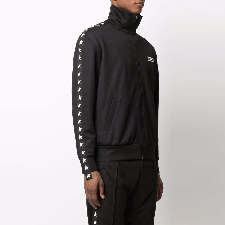 Details for 골든구스 로고 프린트 집업 자켓 남성 블랙 GMP00875P00052080203